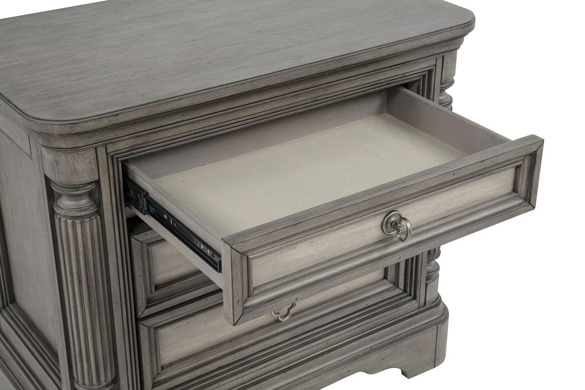 Cresswell 3-drawer Nightstand Bedside Table Weathered Taupe