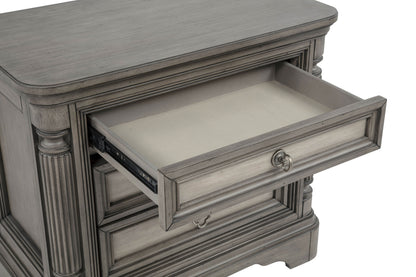 Cresswell 3-drawer Nightstand Bedside Table Weathered Taupe