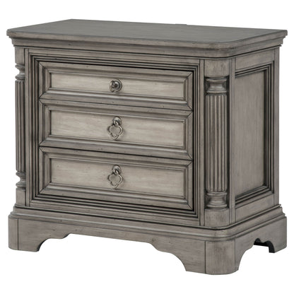 Cresswell 3-drawer Nightstand Bedside Table Weathered Taupe
