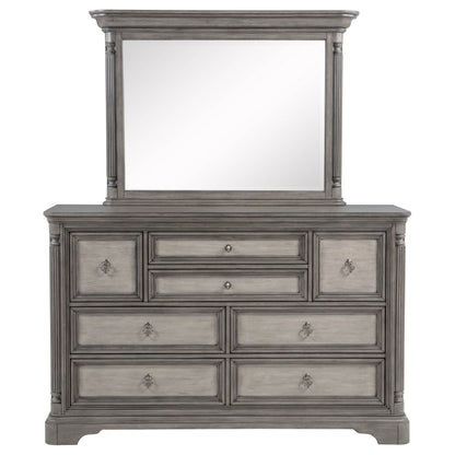Cresswell 8-drawer Dresser with Mirror Weathered Taupe