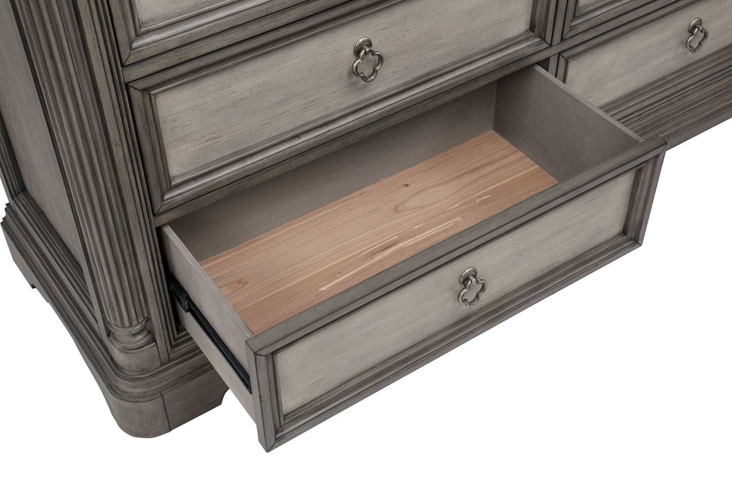 Cresswell 8-drawer Dresser with Mirror Weathered Taupe