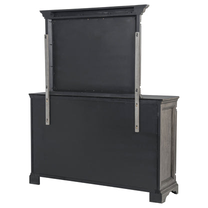 Cresswell 8-drawer Dresser with Mirror Weathered Taupe