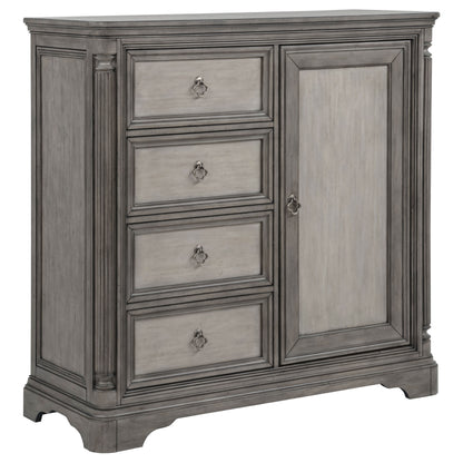 Cresswell 4-drawer Door Chest with Hidden Storage Weathered Taupe