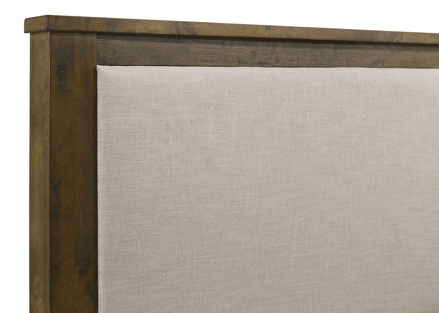 Doherty Queen Linen Upholstered Panel Bed Rustic Brown