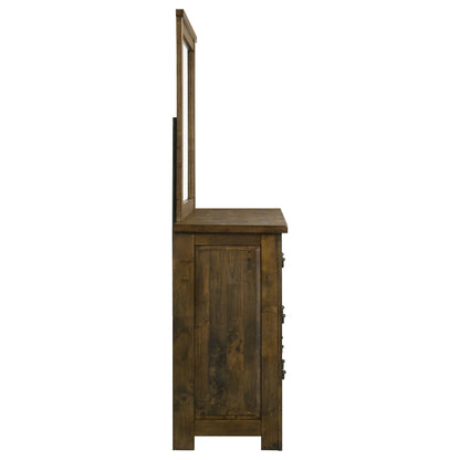 Doherty 6-drawer Dresser with Mirror Rustic Brown