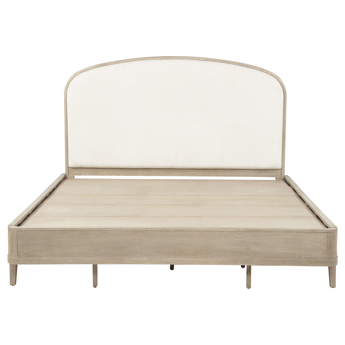 Lucaire Eastern King Upholstered Panel Bed Sandstone
