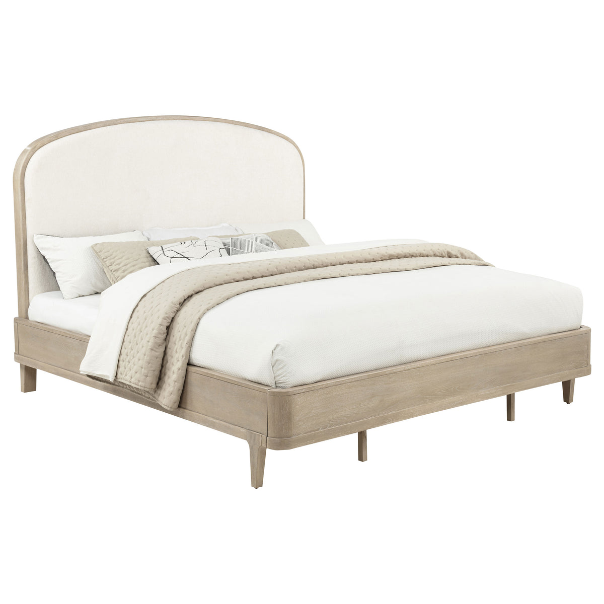 Lucaire Queen Upholstered Panel Bed Sandstone