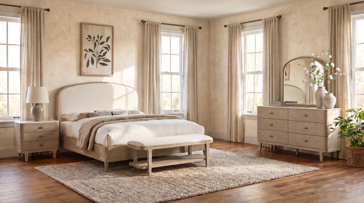 Lucaire 4-piece Queen Bedroom Set Sandstone