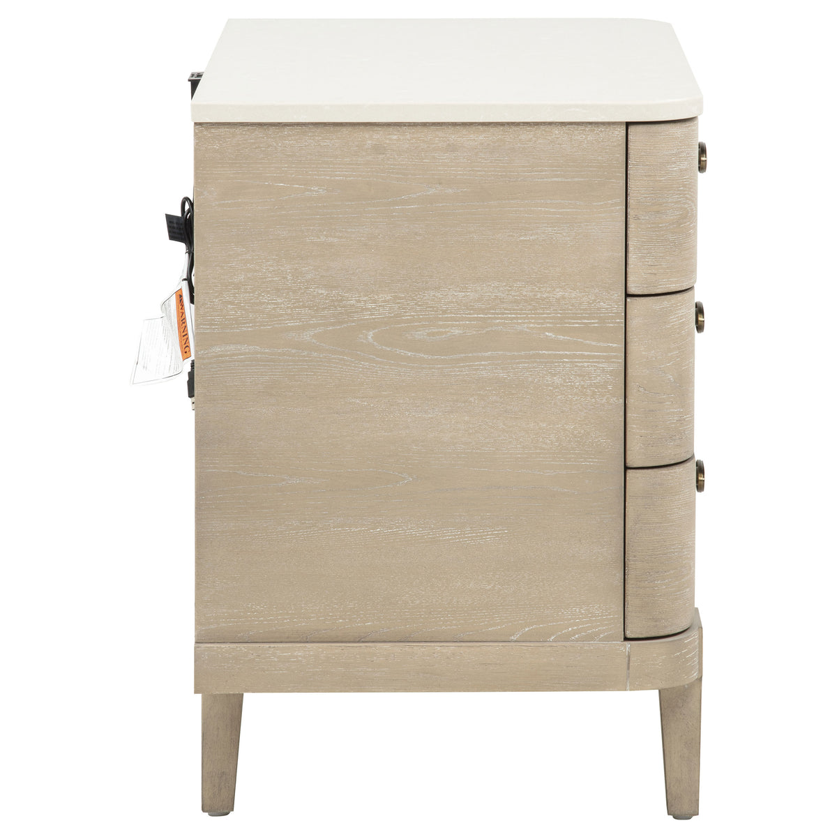 Lucaire 3-drawer Nightstand Bedside Table Sandstone