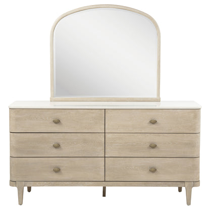 Lucaire 6-drawer Dresser Cabinet with Mirror Sandstone
