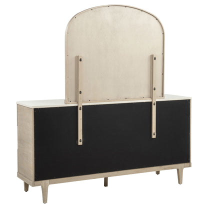 Lucaire 6-drawer Dresser Cabinet with Mirror Sandstone