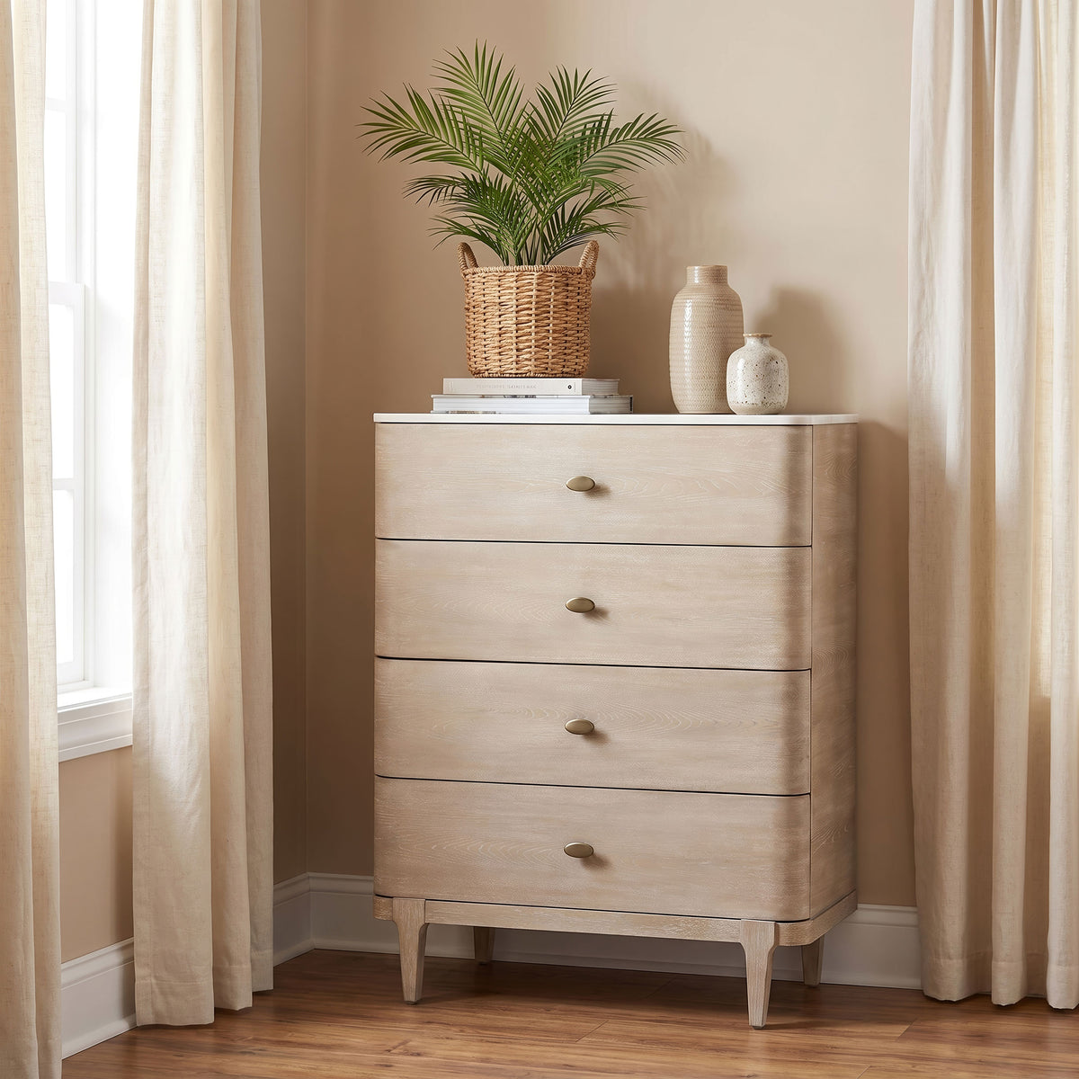 Lucaire 5-drawer Chest of Drawers Sandstone