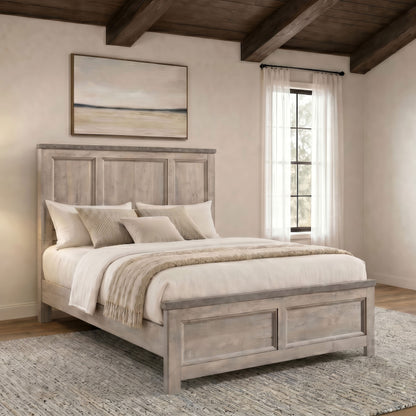 Nevado Farmhouse Eastern King Panel Bed Grey and Weathered Taupe