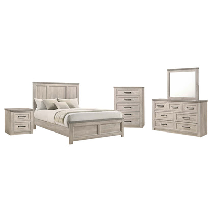 Nevado 5-Piece Eastern King Panel Bedroom Set Grey and Weathered Taupe