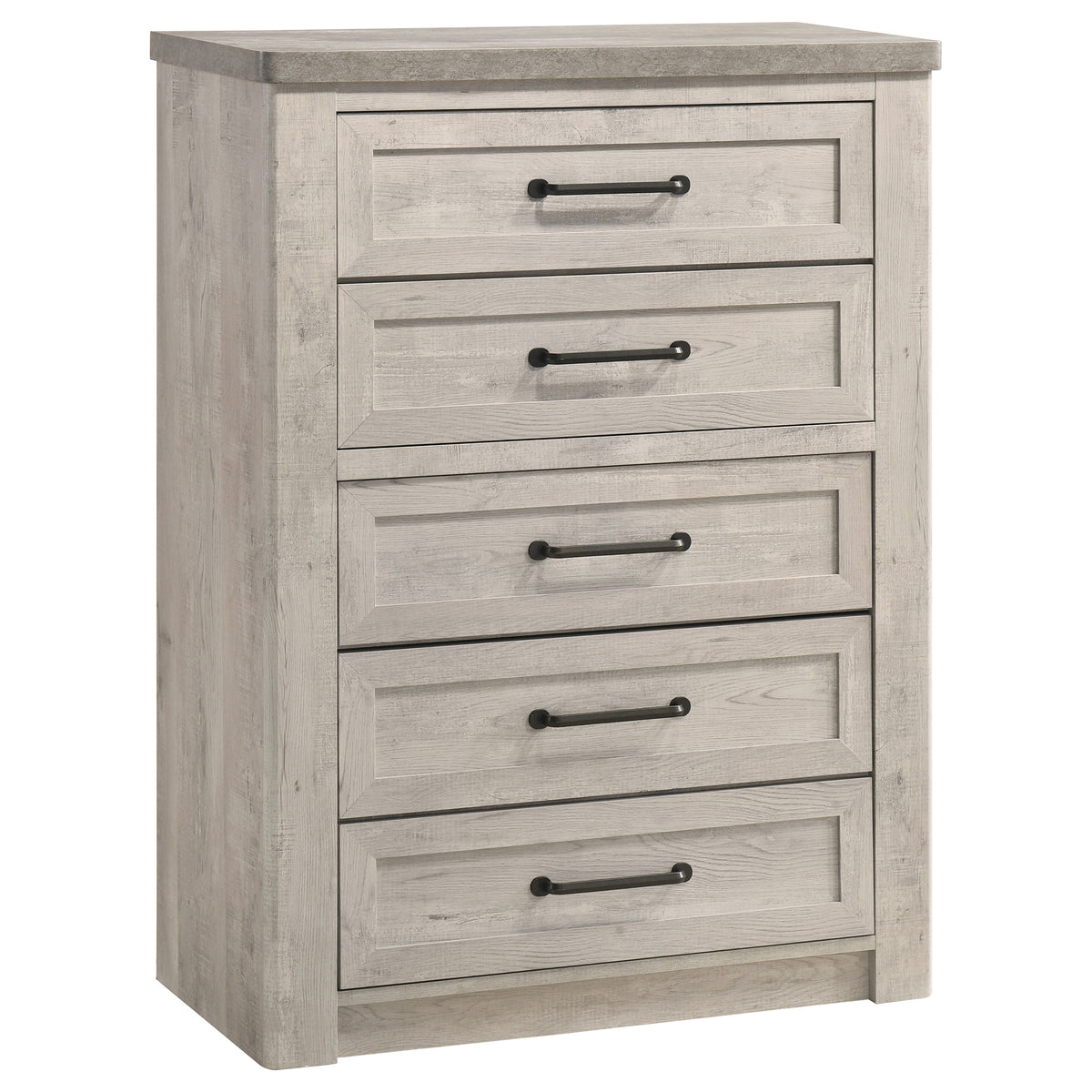 Nevado 5-Piece Eastern King Panel Bedroom Set Grey and Weathered Taupe