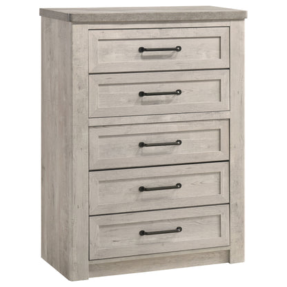 Nevado 5-Piece Queen Panel Bedroom Set Grey and Weathered Taupe