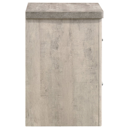 Nevado Farmhouse 2-Drawer Nightstand Grey and Weathered Taupe