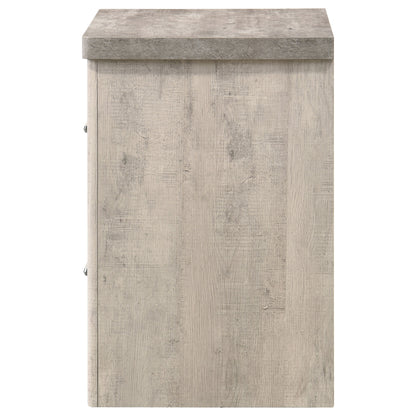 Nevado Farmhouse 2-Drawer Nightstand Grey and Weathered Taupe