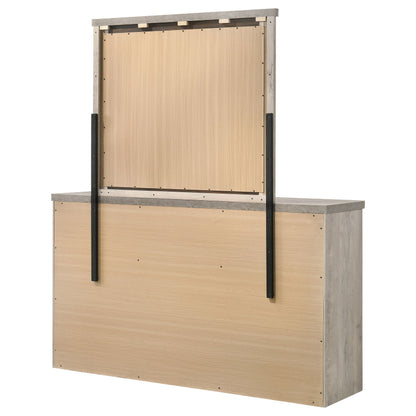 Nevado Farmhouse 7-Drawer Dresser and Beveled Mirror Set