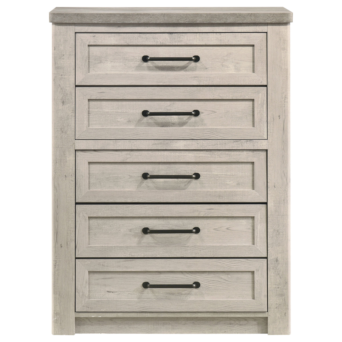 Nevado Farmhouse 5-Drawer Chest Grey and Weathered Taupe