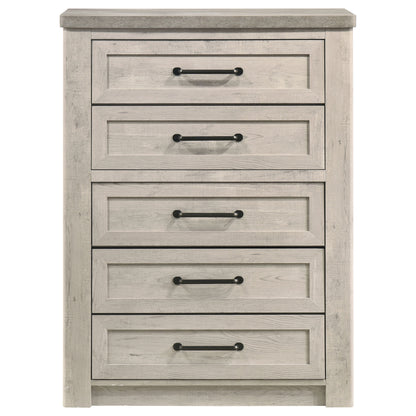Nevado Farmhouse 5-Drawer Chest Grey and Weathered Taupe