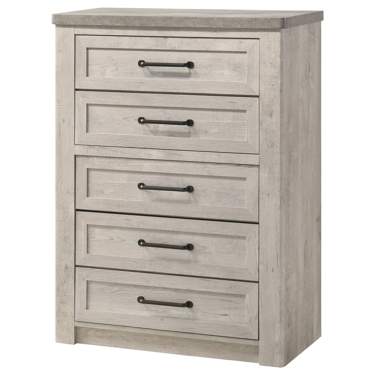 Nevado Farmhouse 5-Drawer Chest Grey and Weathered Taupe