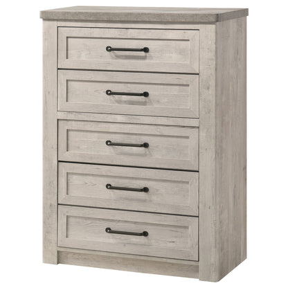 Nevado Farmhouse 5-Drawer Chest Grey and Weathered Taupe