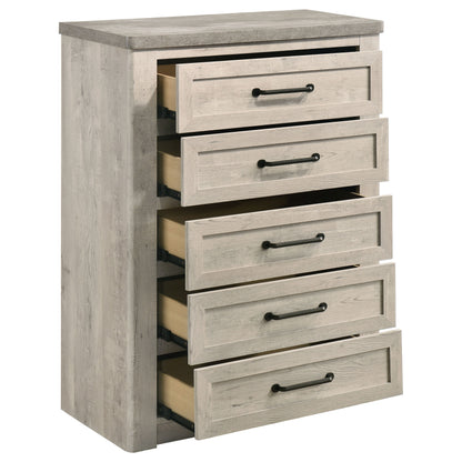 Nevado Farmhouse 5-Drawer Chest Grey and Weathered Taupe