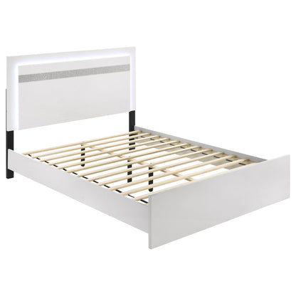 Viana 5-Piece Touch-Control LED Eastern King Bedroom Set White High Gloss