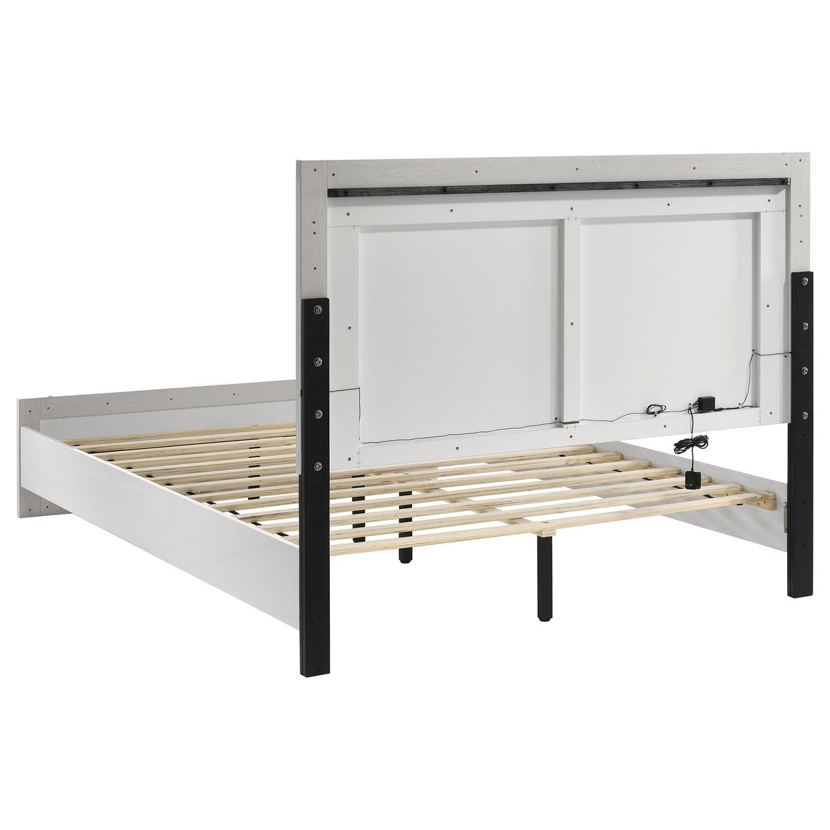 Viana 4-Piece Touch-Control LED Queen Bedroom Set White High Gloss