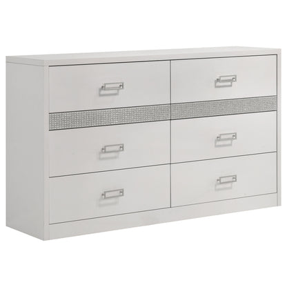 Viana 4-Piece Touch-Control LED Queen Bedroom Set White High Gloss