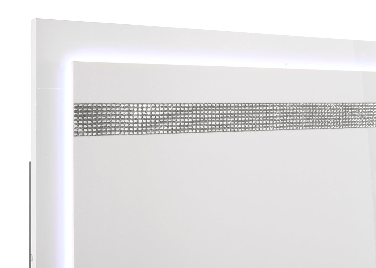 Viana 4-Piece Touch-Control LED Queen Bedroom Set White High Gloss