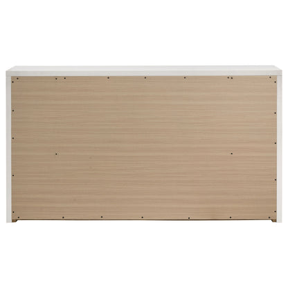 Viana 6-Drawer Bedroom Dresser with Chrome Pulls White High Gloss