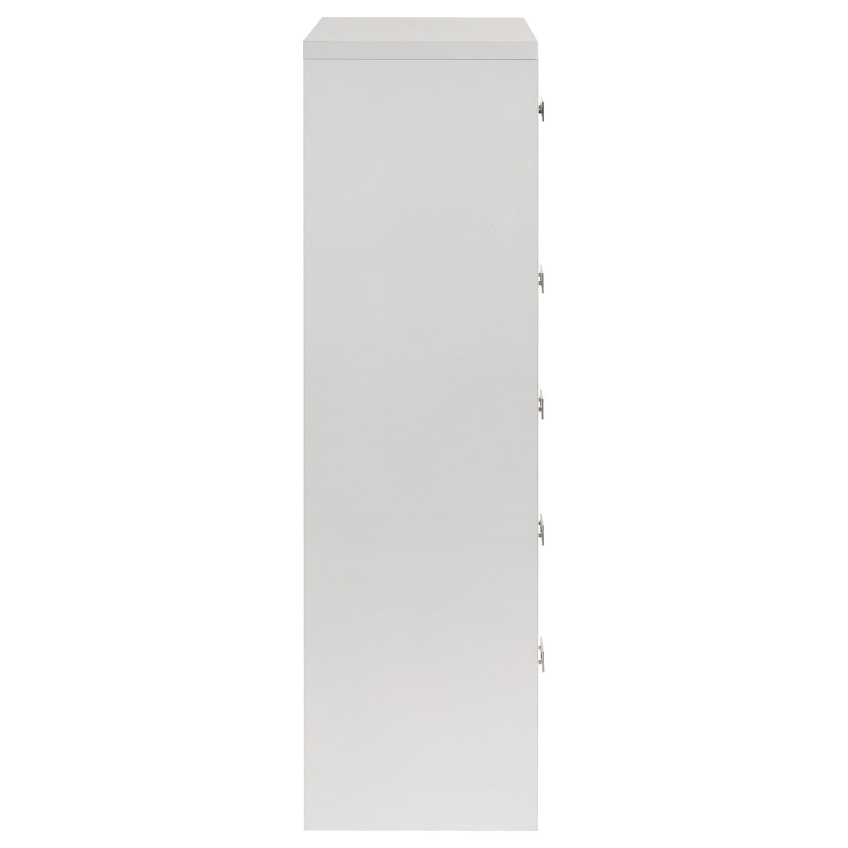 Viana 5-Drawer Chest of Drawers with Chrome Pulls White High Gloss