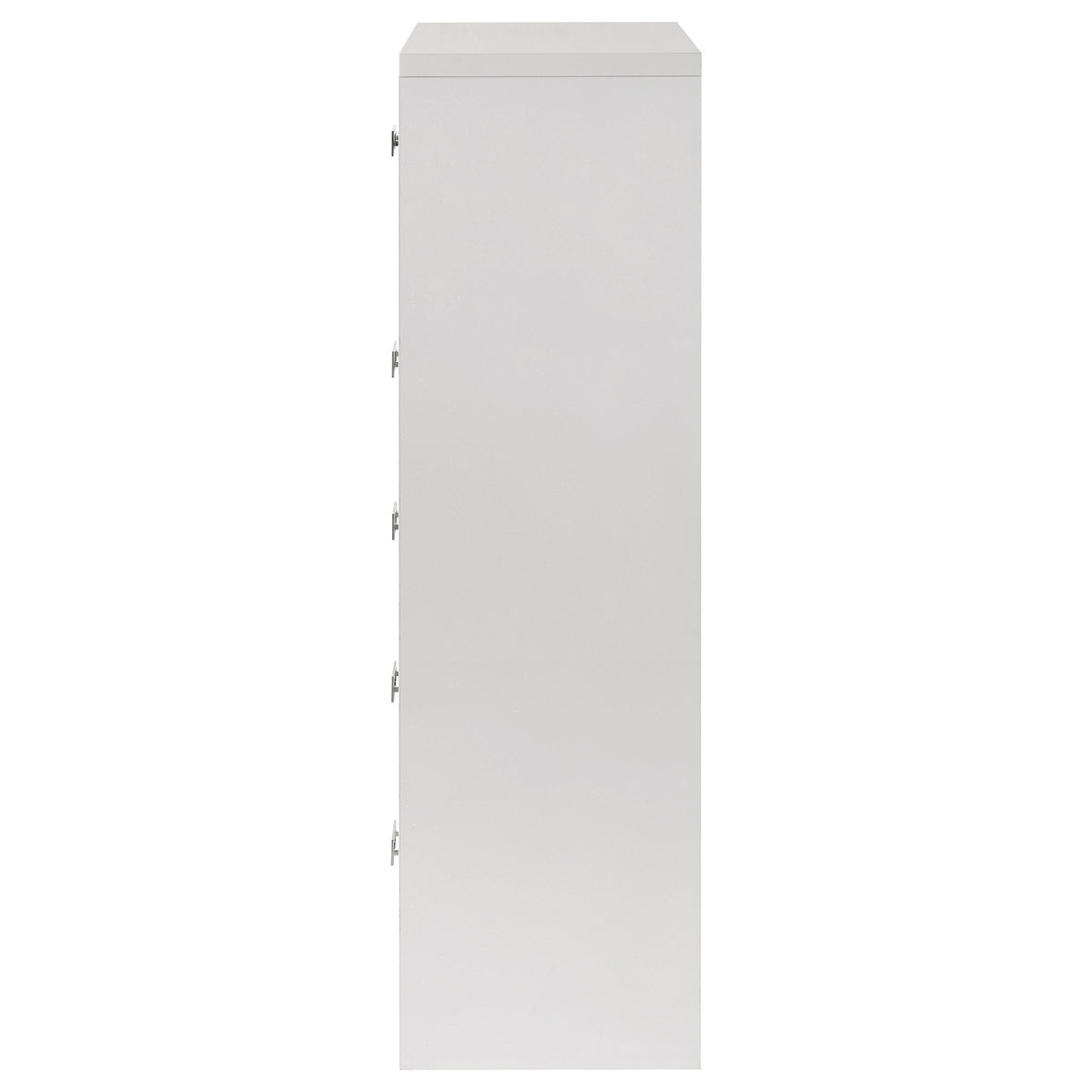 Viana 5-Drawer Chest of Drawers with Chrome Pulls White High Gloss
