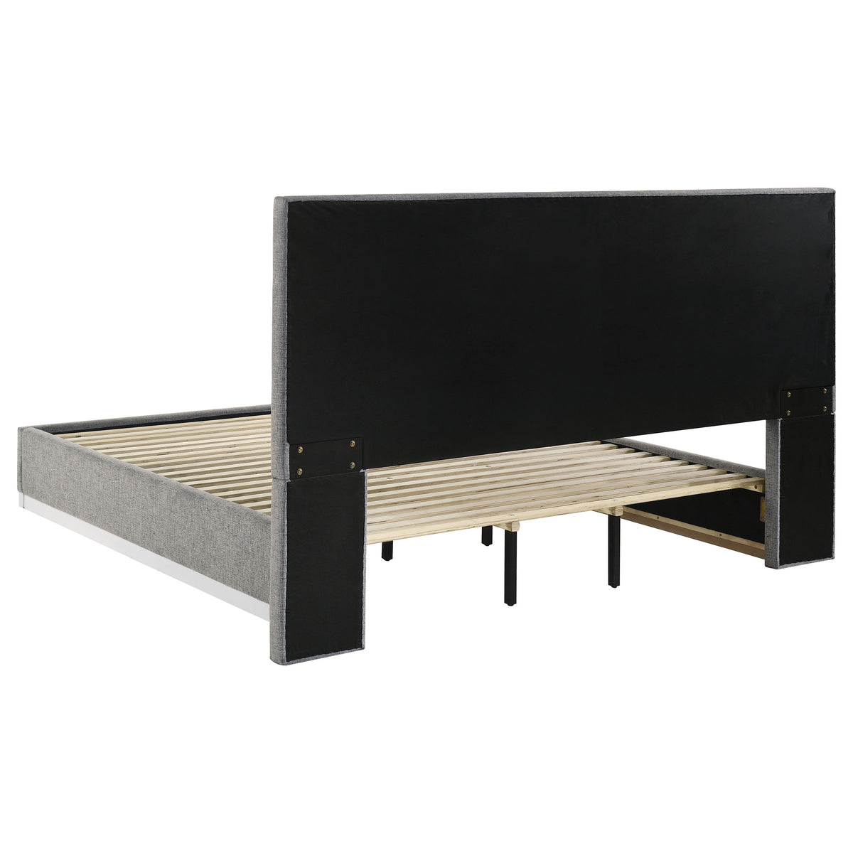 Viana 4-Piece Eastern King Platform Bedroom Set Grey and White High Gloss