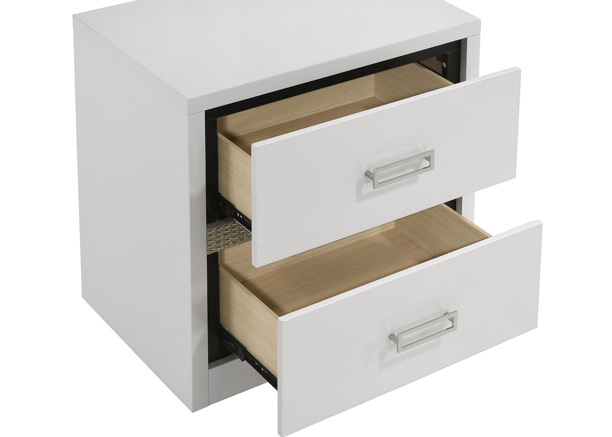 Viana 4-Piece Eastern King Platform Bedroom Set Grey and White High Gloss