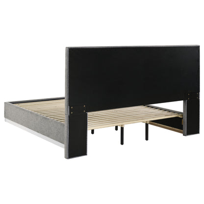 Viana 5-Piece Eastern King Platform Bedroom Set Grey and White High Gloss