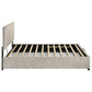 Reeves Upholstered Queen Lift-Top Storage Platform Bed Beige