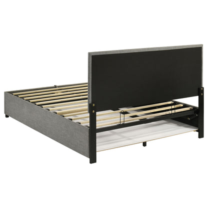 Reeves Upholstered Queen Lift-Top Storage Platform Bed Grey