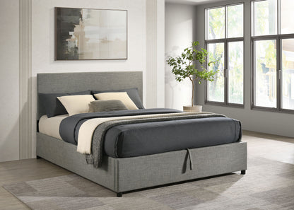 Reeves Upholstered Queen Lift-Top Storage Platform Bed Grey