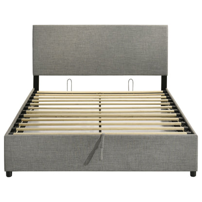 Reeves Upholstered Queen Lift-Top Storage Platform Bed Grey