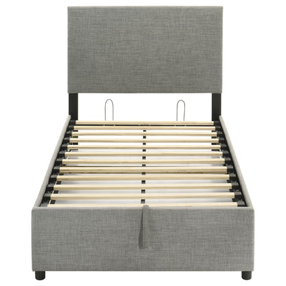 Reeves Upholstered Twin Lift-Top Storage Platform Bed Grey