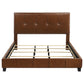 Farrell Eastern King Leatherette Upholstered Panel Bed Brown