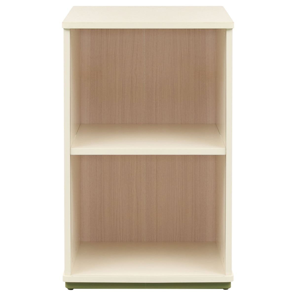 Evren 2-cubby Vertical Bookcase with Natural Interior Off White