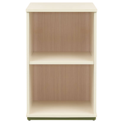 Evren 2-cubby Vertical Bookcase with Natural Interior Off White