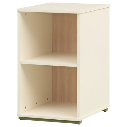 Evren 2-cubby Vertical Bookcase with Natural Interior Off White