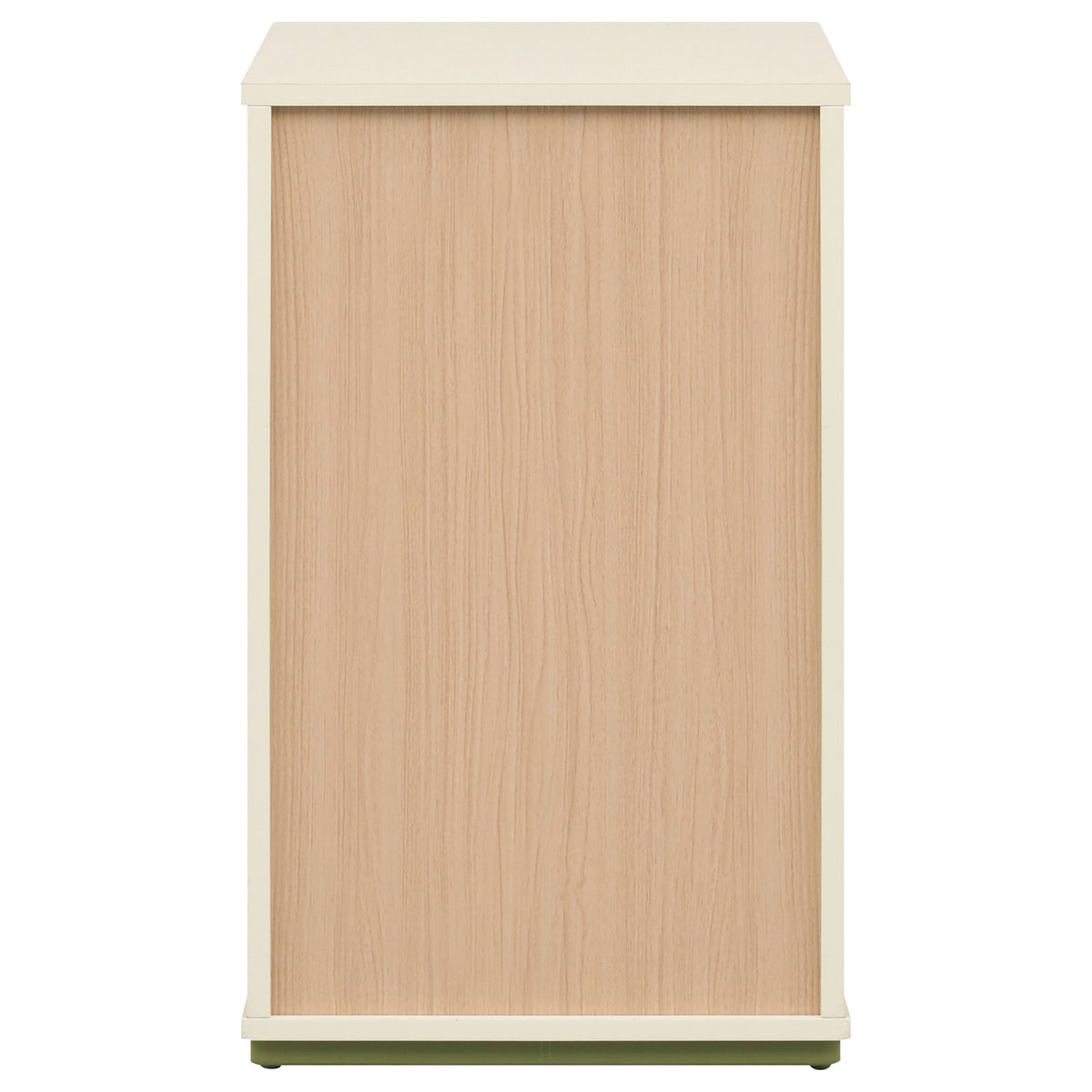 Evren 2-cubby Vertical Bookcase with Natural Interior Off White