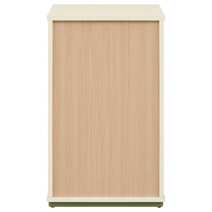 Evren 2-cubby Vertical Bookcase with Natural Interior Off White