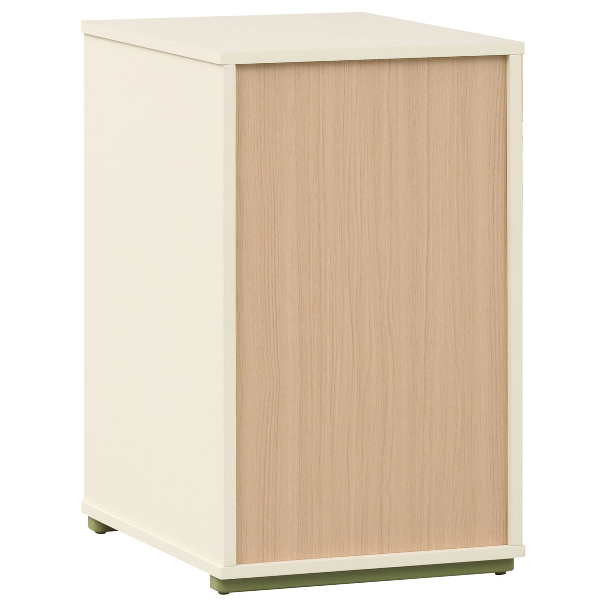 Evren 2-cubby Vertical Bookcase with Natural Interior Off White